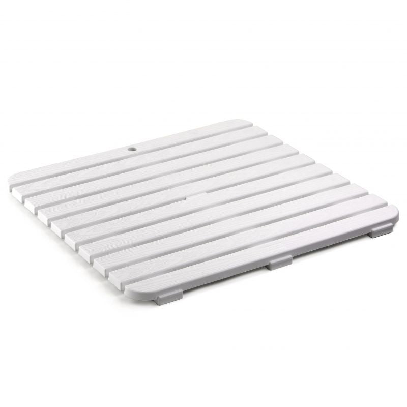 CAILLEBOTIS 55x55 - Tapis Douche Antidérapant Effet Bois Blanc