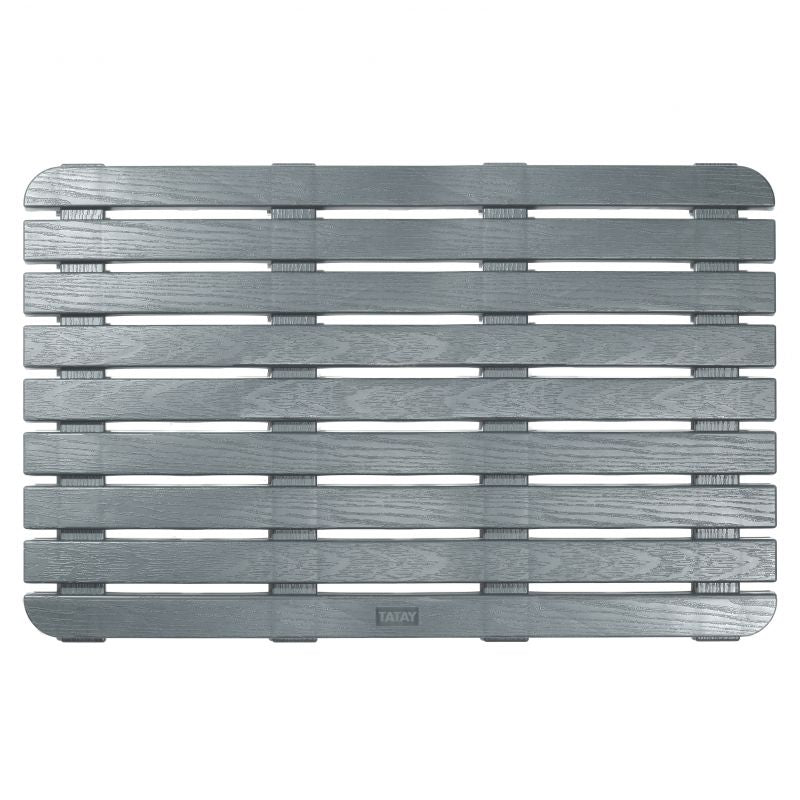 CAILLEBOTIS 80x50 GRIS ANTHRACITE - Tapis Douche Rectangulaire Antidérapant
