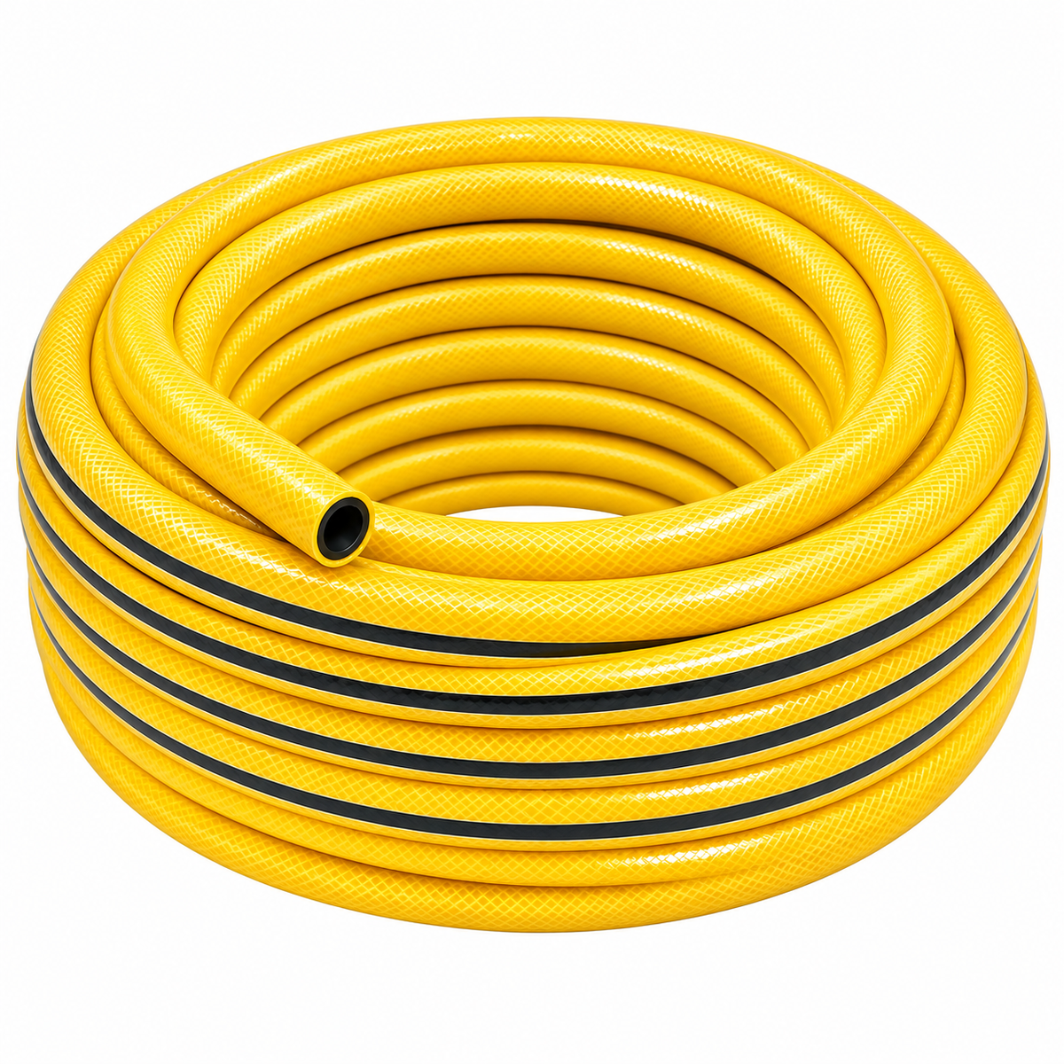 Tuyau d’arrosage jaune 15/19 en rouleau de 15 mètres.
