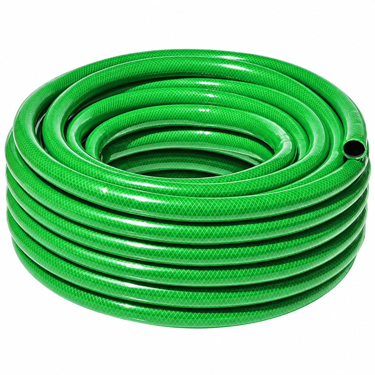 Tuyau d’arrosage vert 19/24 en rouleau complet de 25 mètres.
