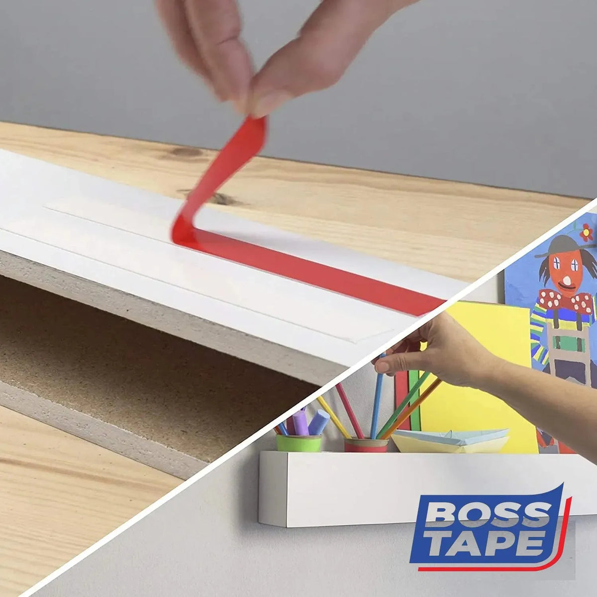 BOSS TAPE Double Face acrylique transparent 120kg 18mmx3m - SQES