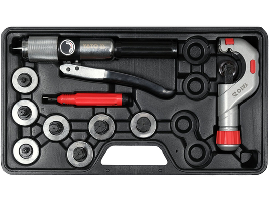 Expander hydraulique tube cuivre YATO YT-21826, 9-28mm, kit complet 7 têtes plomberie et climatisation
