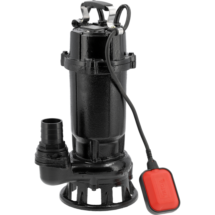 Pompe vide-cave submersible fonte YATO YT-85350, 750W broyeur 3 étapes, 16000L/h eaux usées IPX8

